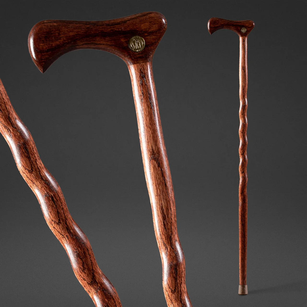 Twisted Oak Traditional Handcrafted Walking Cane 37" - Image 2