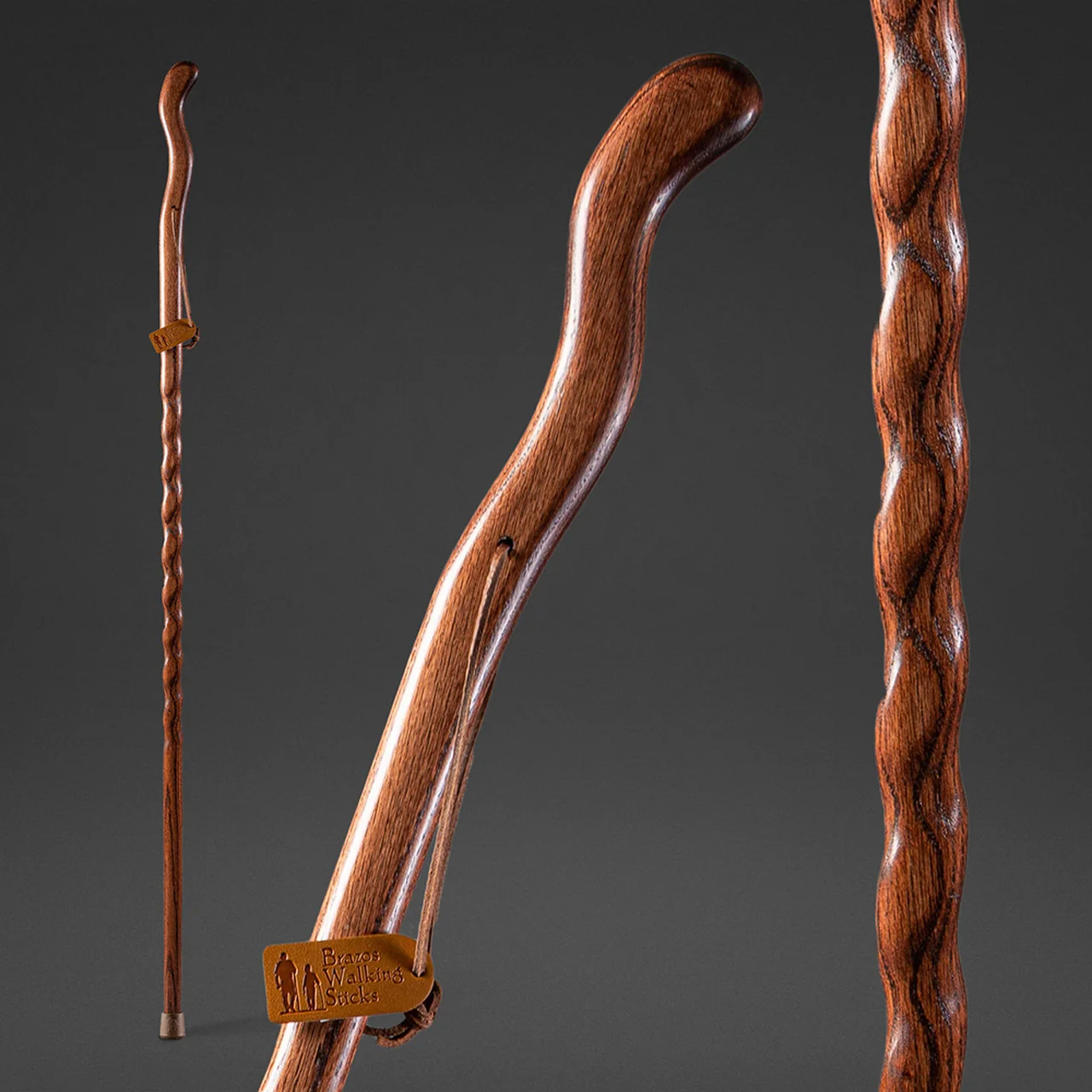 Twisted Oak Ergonomic Fitness Handcrafted Walking Stick - Image 5