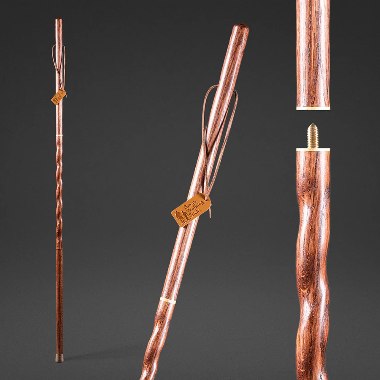 Twisted Oak Traveler's Handcrafted Walking Stick 55"