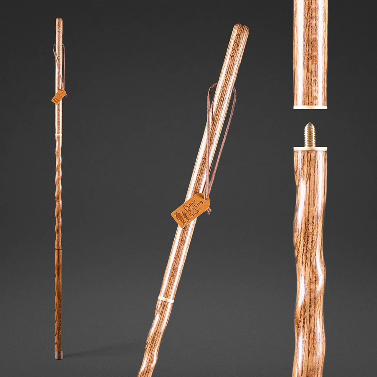 Twisted Oak Traveler's Handcrafted Walking Stick 55" - Image 2