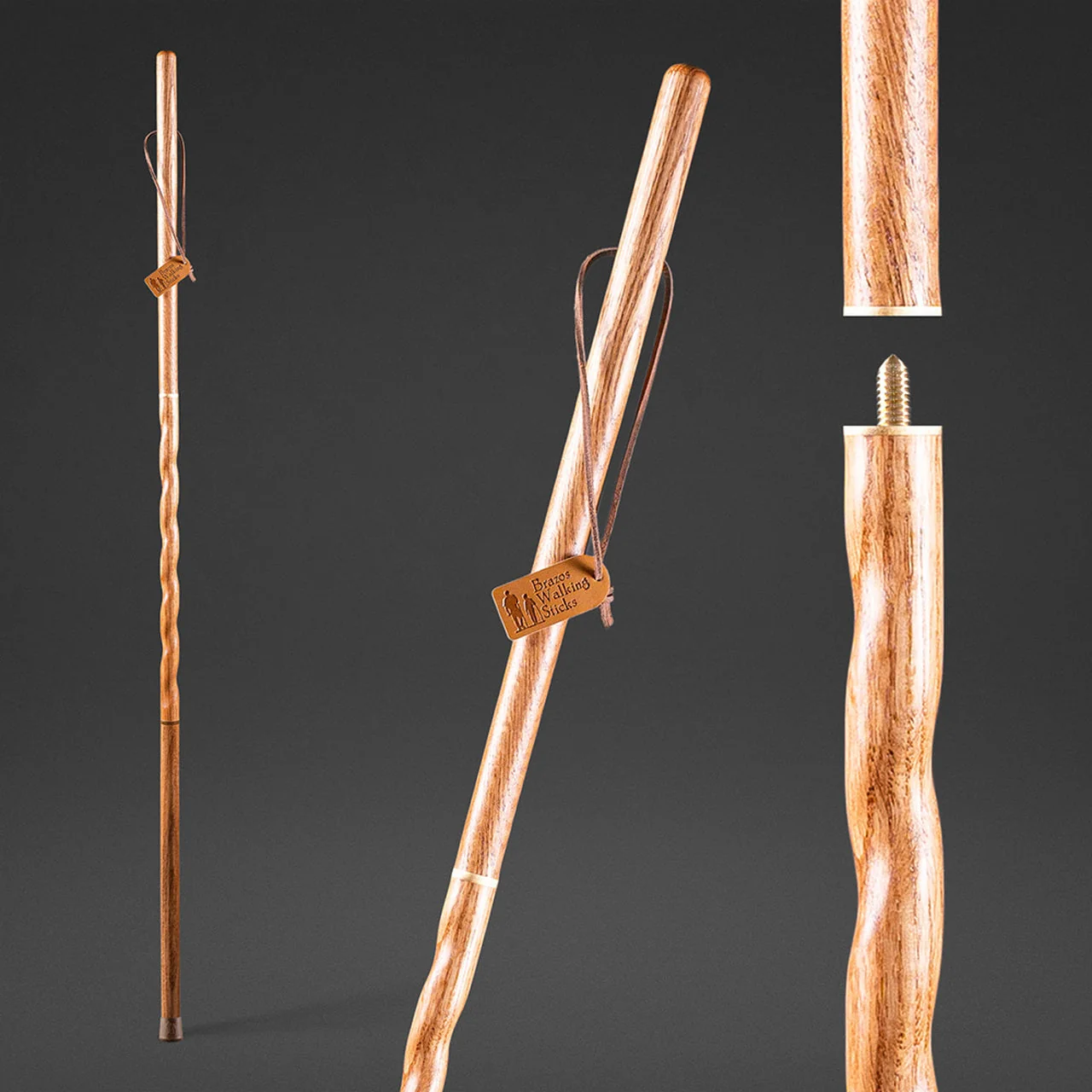 Twisted Oak Traveler's Handcrafted Walking Stick 55" - Image 3