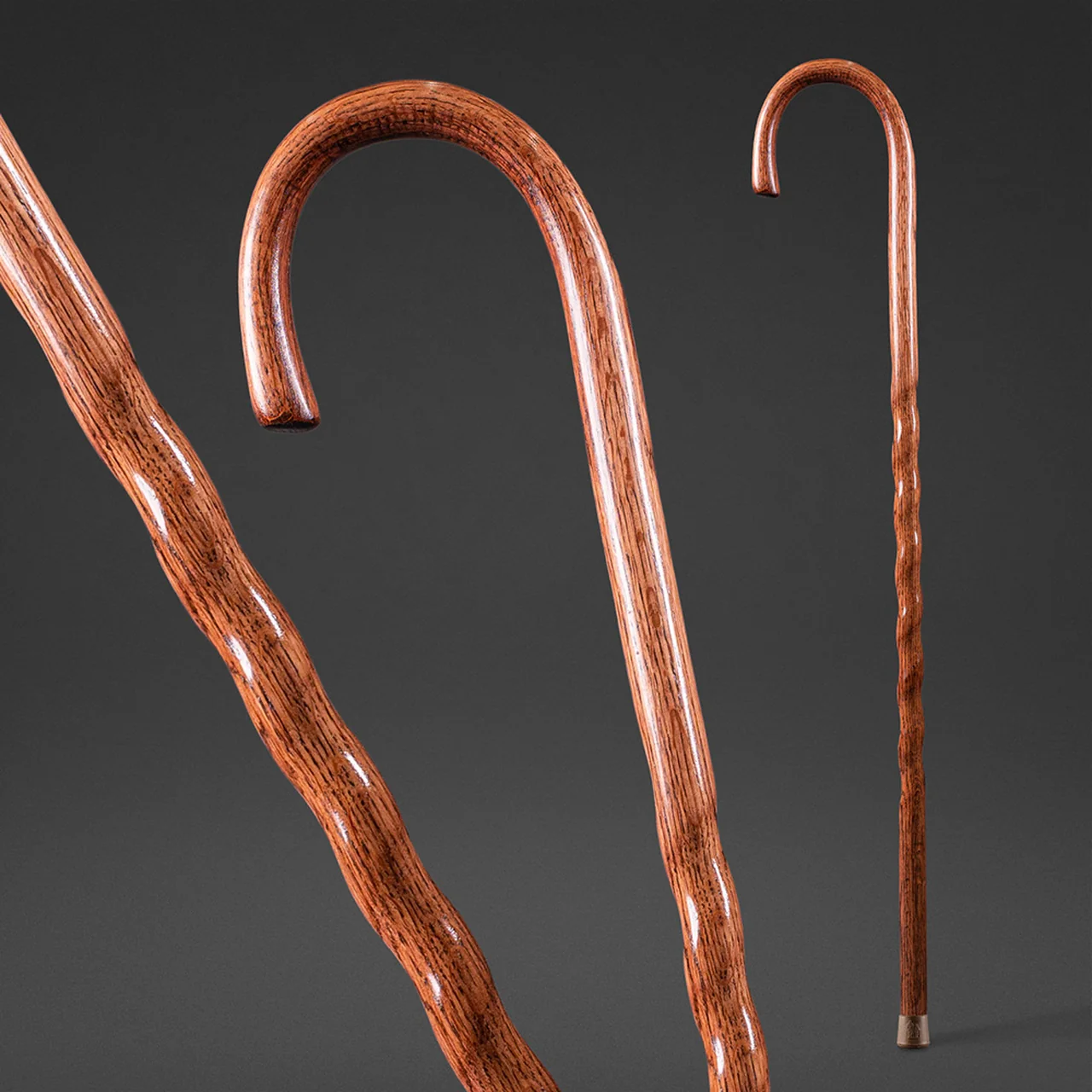Twisted Oak Crook Neck Handcrafted Walking Cane 37" - Image 5